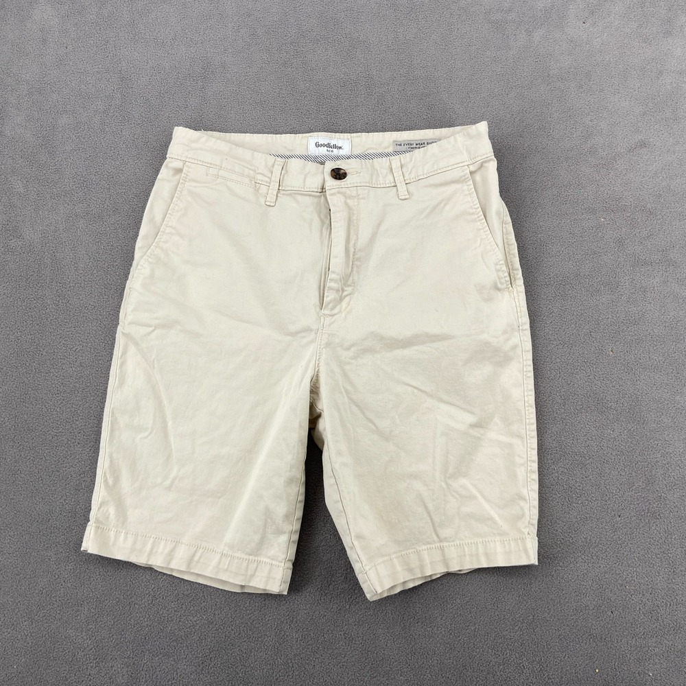 Goodfellow & Co The Every Wear Chino Shorts Mens 28 Beige Flat Front Mid Rise